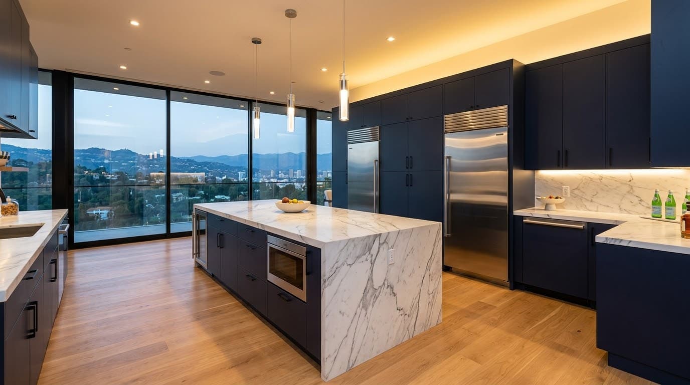 Luxury kitchen with built-in refrigeration